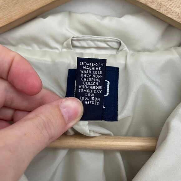 Vintage Gap Normcore 90s Minimalist Basic Neutral Puffer Boxy Crop Jacket XS - Picture 6 of 11